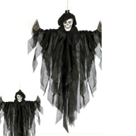 DEKORACJA HALLOWEEN SZKIELET CZARNY WISZĄCY DUCH DEKORACJA WISZĄCA OZDOBA