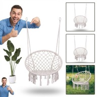 HUŚTAWKA OGRODOWA BOCIANIE GNIAZDO FOTEL KOKON WISZĄCY METALOWY 150KG BOHO