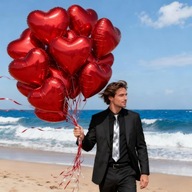 BALONY SERCE BALON CZERWONY 10SZT WALENTYNKI PREZENT WESELE DZIEWCZYNA