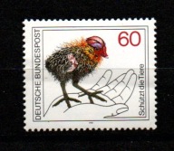 Znaczki Niemcy Pisklę łyski 1981r.