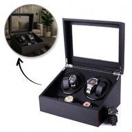 SZKATUŁKA GABLOTKA, ROTOMAT NA ZEGAREK AUTOMATYCZNY, EKOSKÓRA CZARNY