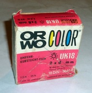 ORWO Color UK 18 2 x 8mm - stara nieużywana (?) klisza negatywowa z 1974r.