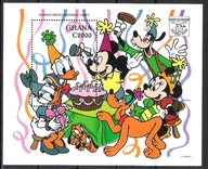 Ghana 1995, bl**267 bajki Disney Mickey, psy Pluto