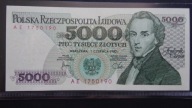 5000 zł 1982 ,seria AE 1750190,stan UNC