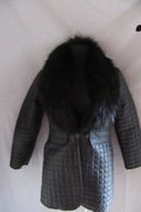 PŁASZCZ PIKOWANY KOŁNIERZ FUTERKO ROZM S