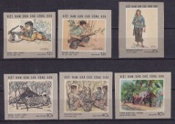 1969 Wietnam malarstwo wojenne Mi 575-80B (*) cięte