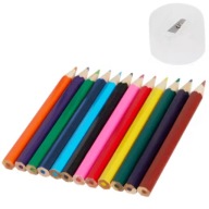 Kolorowe mini kredki ołówkowe z temperówką dla dzieci Via Chasse 12 szt.