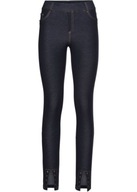 16893 SPODNIE DAMSKIE LEGGINSY JAK DŻINSY JEANSY NA DOLE DŻETY rozm. 40/42