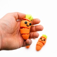 Urocza marchewka sensoryczna – elastyczna zabawka antystresowa druk 3d