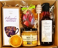 KOSZ PREZENTOWY MIÓD HERBATA CZEKOLADA UPOMINEK ŚWIĄTECZNY