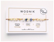Bransoletka Znak Zodiaku WODNIK KAMIENIE NATURALNE złota/srebrna + prezent*