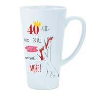 Kubek DUŻE LATTE na 40 URODZINY PREZENT 450 ml