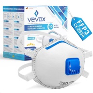 VEVOX FFP3 maska z zaworem, zestaw 10 sztuk, maska przeciwpyłowa
