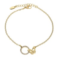 84484 Bransoletka stal chirurgiczna 316L pozłacana 18k okrąg motylek