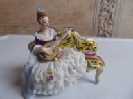 Piękna porcelanowa figura VOLKSTEDT rokoko dama