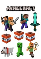 Wydruk CUKROWY MINECRAFT zestaw POSTACI tekst