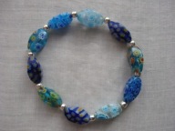 BRANSOLETKA MURANO MILLEFIORI LOMBARD CHICAGO 1991 ROK 17 CM