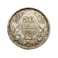 Moneta Srebrna Bułgaria 50 Lewa 1930 Car Borys III