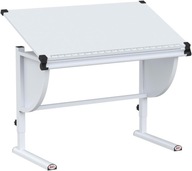 Inter Link Ergonomiczne biurko studenckie, metal, biały110 x 60 x 63-93 cm