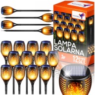 12x LAMPKI SOLARNE LED POCHODNIA OGRODOWA WBIJANE PŁOMIEŃ OGIEŃ OGRODOWE