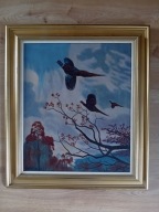 STARY DUŻY OBRAZ OLEJNY PŁÓTNO sygnowany ,Martin Larsen