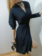 Scotch&Soda Maison Scotch wiskozowa czarna sukienka S z mereżką Gothic S