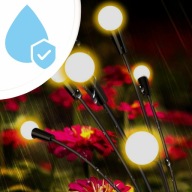 LAMPKI SOLARNE WBIJANE LED OGRODOWE KULKI Z CZUJNIKIEM ZMIERZCHU 2 SZTUKI