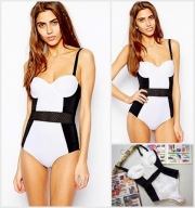 Strój River Island 36B 75B kostium kąpielowy bikini PUSH Monokini tankini