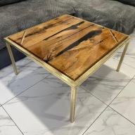 Stolik kawowy dębowy z żywicy epoksydowej stół nowoczesny