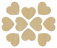 Drewniane serce zawieszka szlifowane 8cm -10szt