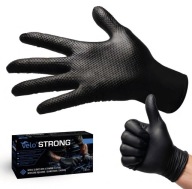 RĘKAWICZKI NITRYLOWE GUMOWE JEDNORAZOWE MOCNE CZARNE L 50 SZTUK