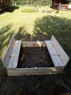 Piaskownica drewniana zamykana 120x120cm łatwy montaż w 3 minuty