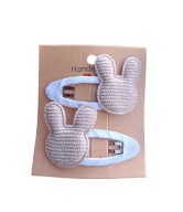 Spinki do włosów dla niemowląt dziewczynek zajączki handmade 2 szt.