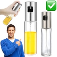 BUTELKA Z DOZOWNIKIEM SPRAY NA OLIWĘ OLEJ 100ml SZKLANY ROZPYLACZ PRZYDASIE