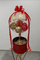 Personalizowany Flower Box z Balonami Urodziny Imieniny Flowerbox Balon