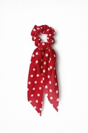 Czerwona gumka do włosów w białe grochy retro pin-up ozdobne troczki nowa