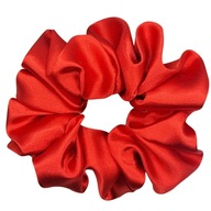 Gumka scrunchie do włosów czerwona satyna