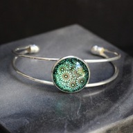 Bransoletka damska Mandala Premium Handmade Zielony turkus boho hippie