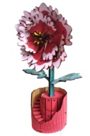 Drewniane Puzzle - Model 3D - Różowy Goździk Kwiat Kwiatek