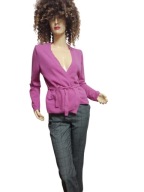 BENETTON SWETER wełniany związywany kopertowo 38/40