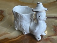 CERAMICZNA KACZKA Z WÓZKIEM OSŁONKA WAZON PUZDRO