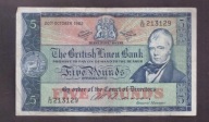 Szkocja - banknot - 5 Funt 1962 rok 20. Październik - Linen Bank