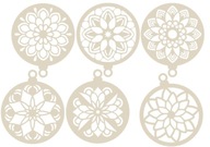 BOMBKI AŻUROWE MANDALE BIAŁO ZŁOTE 6 SZTUK