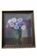 ASTRY OLEJ ANTYK OBRAZ Gerda HOLM 1934 ART DECO DENMARK drewniana rama