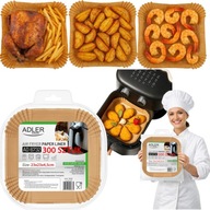 WKŁAD PAPIEROWY PAPIER DO FRYTKOWNICY BEZTŁUSZCZOWEJ AIR FRYER 23cm 300 SZT