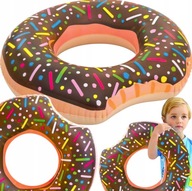 DMUCHANE KOŁO DO PŁYWANIA PĄCZEK DONUT KOLOROWY MATERAC DONAT DLA DZIECI