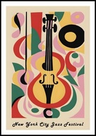A2 OBRAZ PLAKAT MUZYCZNY MUZYKA NEW YORK CITY JAZZ FESTIVAL, GITARA BAS