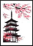 A2 PLAKAT OBRAZ JAPONIA AZJA KRAJ KWITNĄCEJ WIŚNI SAKURA DOM JAPOŃSKI