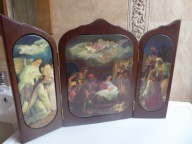 Boże Narodzenie porcelana w dębowej obudowie sygnowanaa Biblia