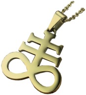 Krzyż Lewiatana Satanistyczny amulet talizman stal